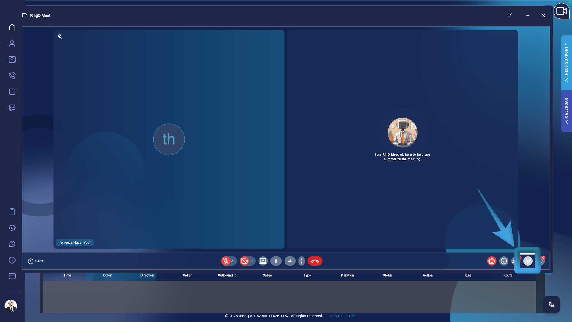 Select the Whiteboard feature in RingQ Meet